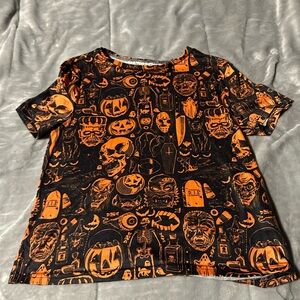 SHEIN Gray and Orange Graphic T-Shirt